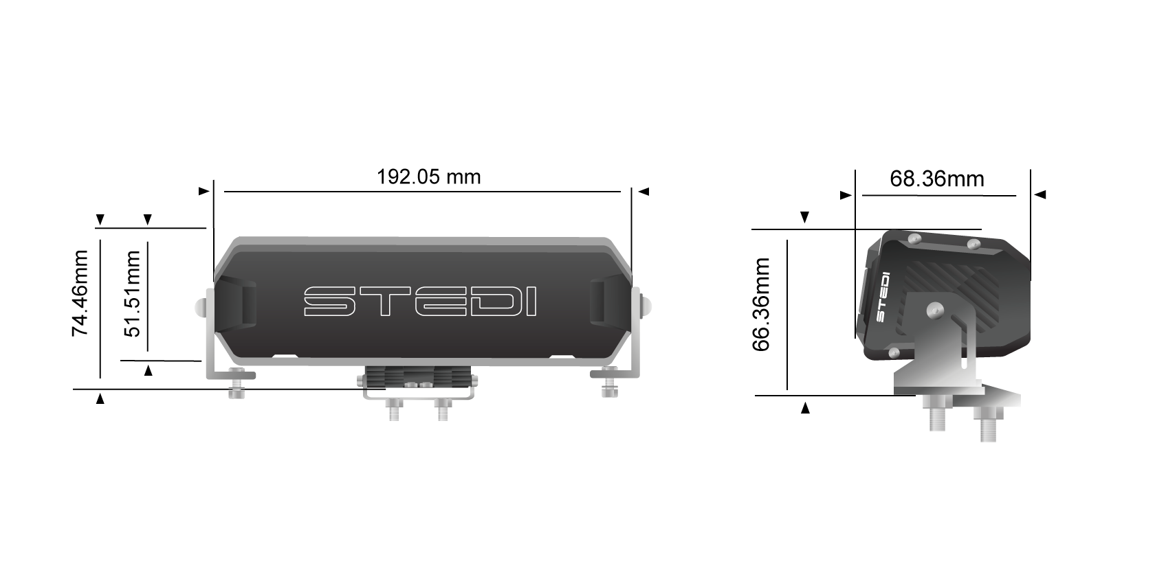 STEDI Sport Plus Single Row 7.5 inch 4 LED Light Bar